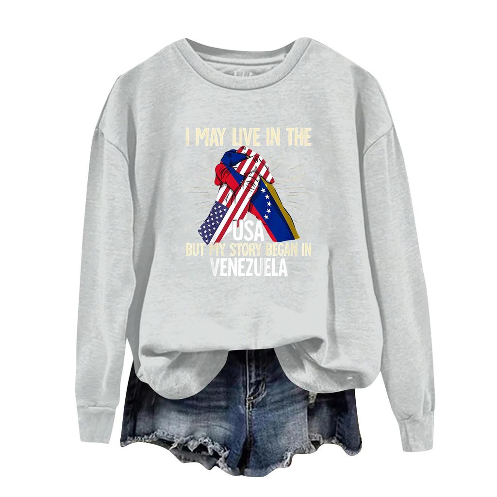 Damen bedruckter lässiger Sport-Kapuzenpullover mit langen Ärmeln und rundem Ausschnitt