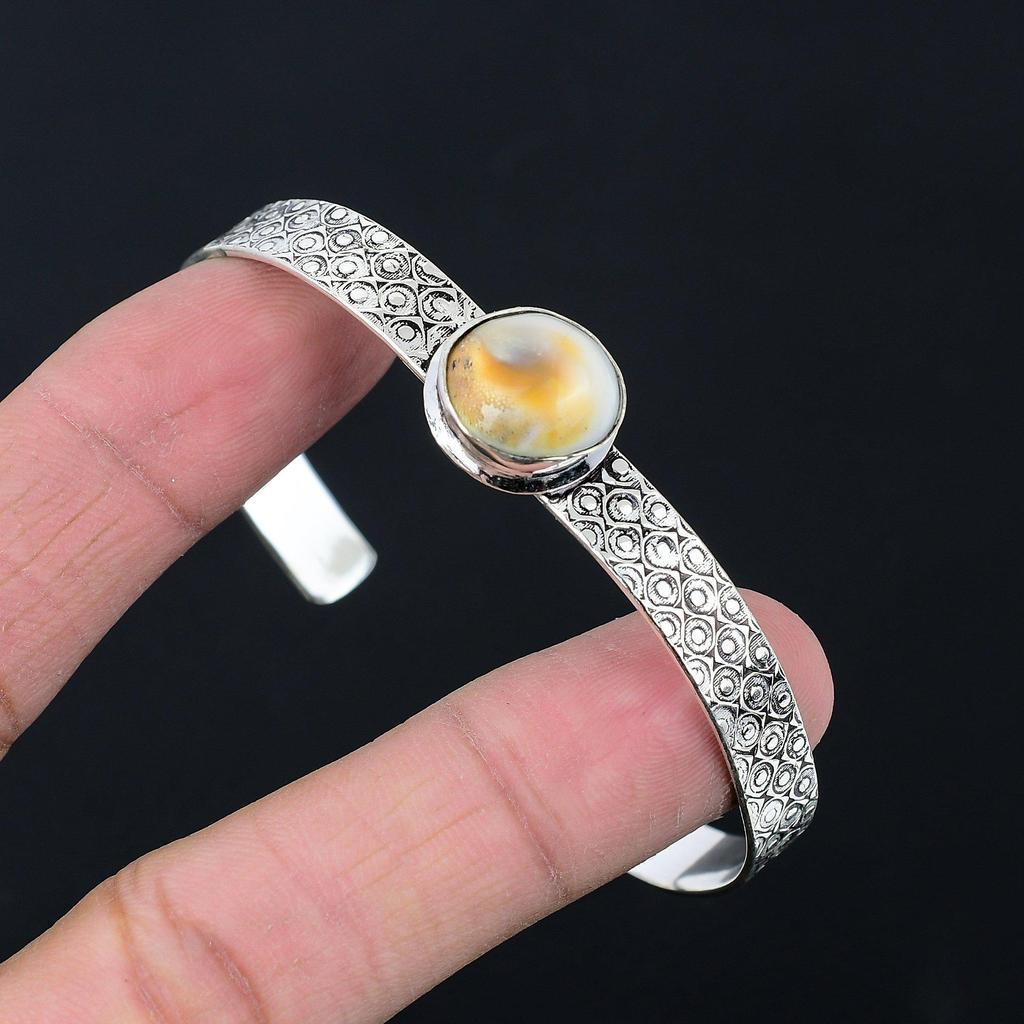 Daughters Day Sale Oval Shiva Eye Shell Gemstone Bangle Jewelry Sterling Silver