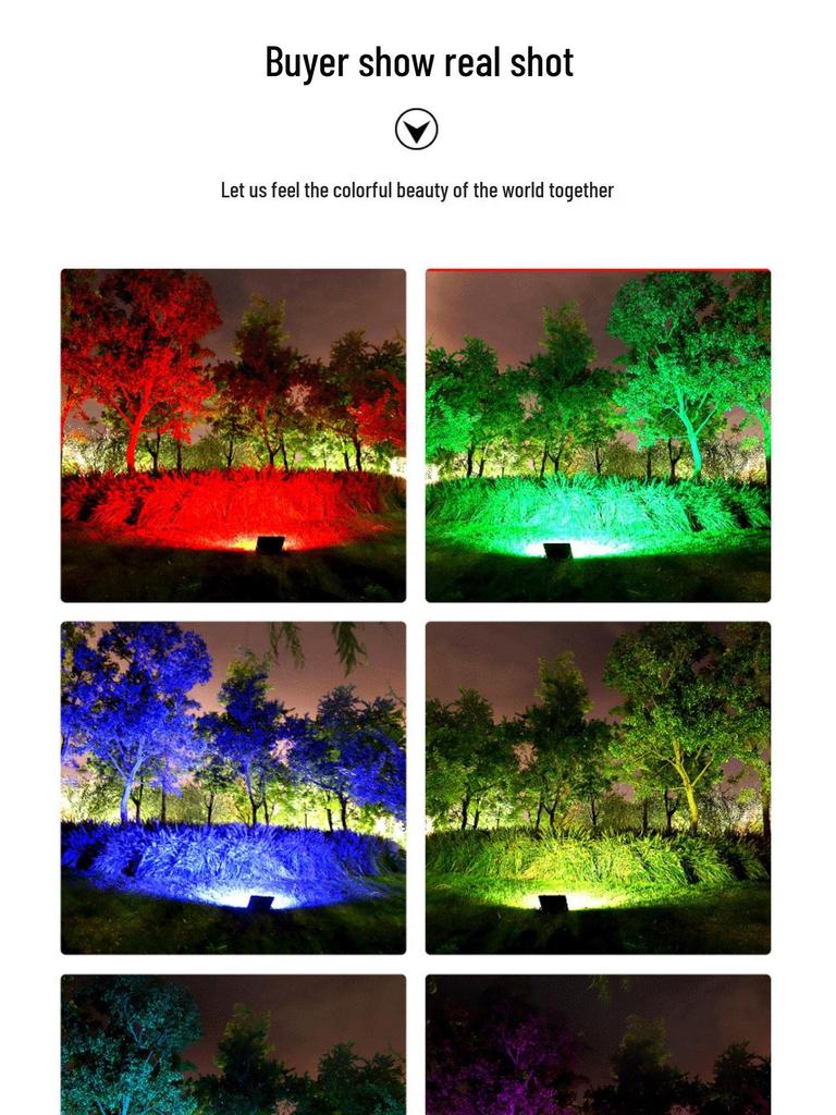 Cross-border RGB Seven-Color Outdoor Solar Landscape Lights for Park, Hotel, and Villa.