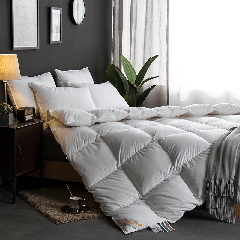 All-Cotton Thick Winter Quilt with White Duck Down - Cozy and Warm for Home or Hotel Use