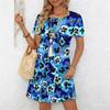 Women's Fashion Graceful Beautiful A Bud Just Ready To Burst Summer Spring Short Sleeve O-Neck Casual Dresses