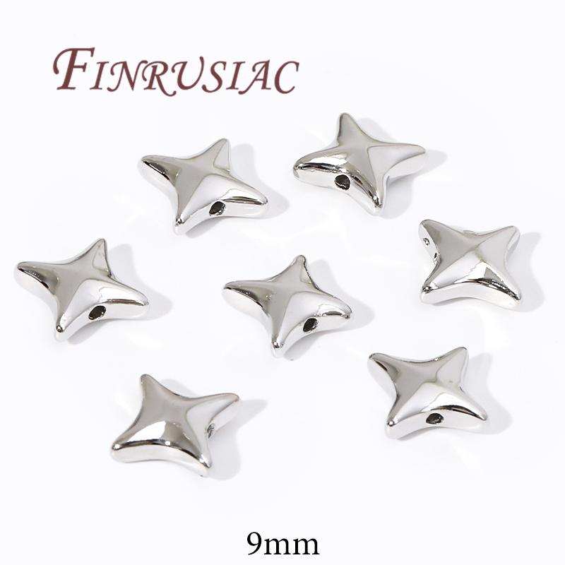 9mm 18K Gold Plated Stern Perlen Abstandshalter Perlen DIY Zubehör, Trenner Für Perlen, Schmuckherstellung Zubehör