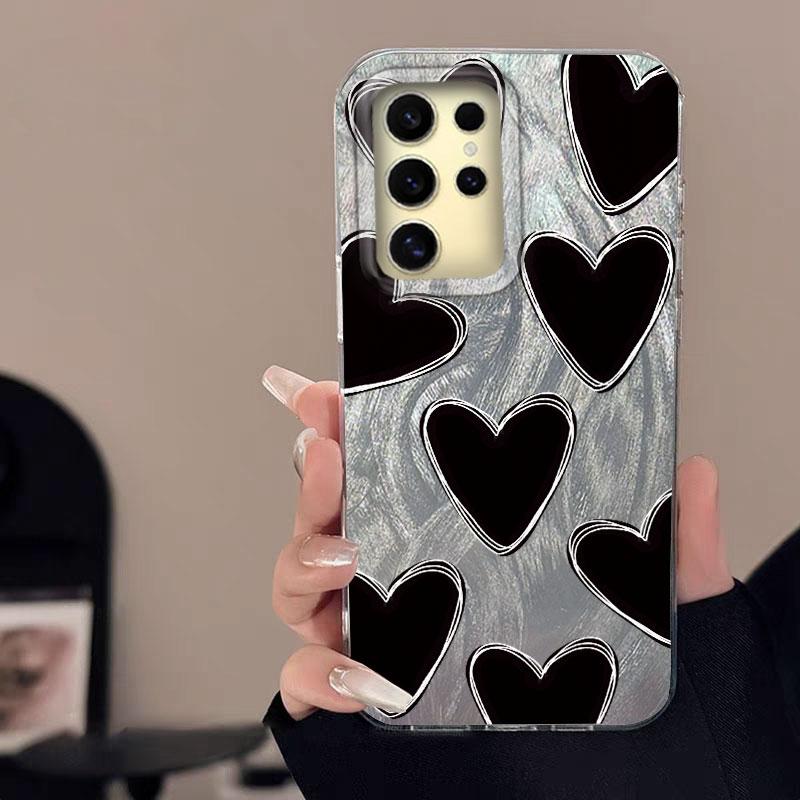 Case For Samsung Galaxy A56 S24 S25 Plus Ultra A15 A25 A55 A35 A16 A26 A36 5G Phone Cover Graffiti New Pink Love Patterns Bumper