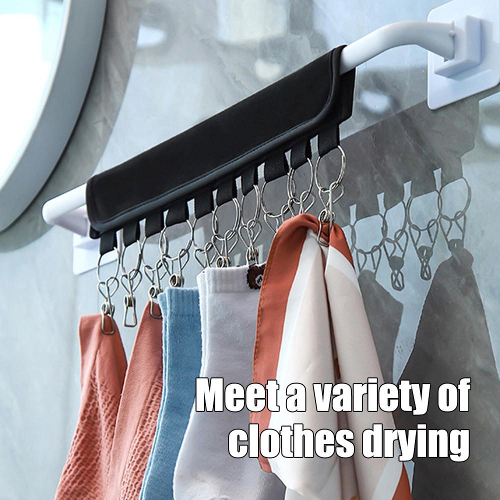 1 ks 10-sponek multifunkční spona na kabát a čepici, samolepicí přenosná domácí spona na suchý zip bez perforace, úložný prostor na oblečení