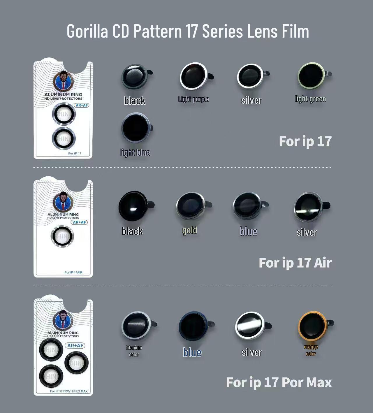 Anti-Reflective Tempered Glass Lens Protector for Apple 17 Air/17 Pro Max Big Fishy AR+AF17 Series Lens Film