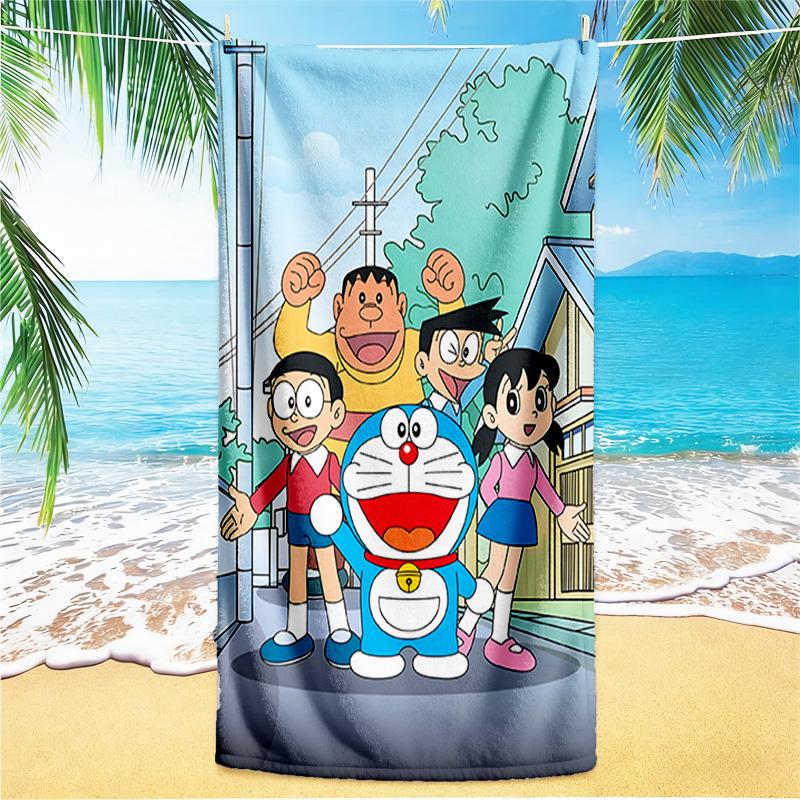 1pc Doraemons Joyful Adventure beach towel,quick drying absorbent beach towel,outdoor sports swimming beach towel,Soft and comfortable Y7281