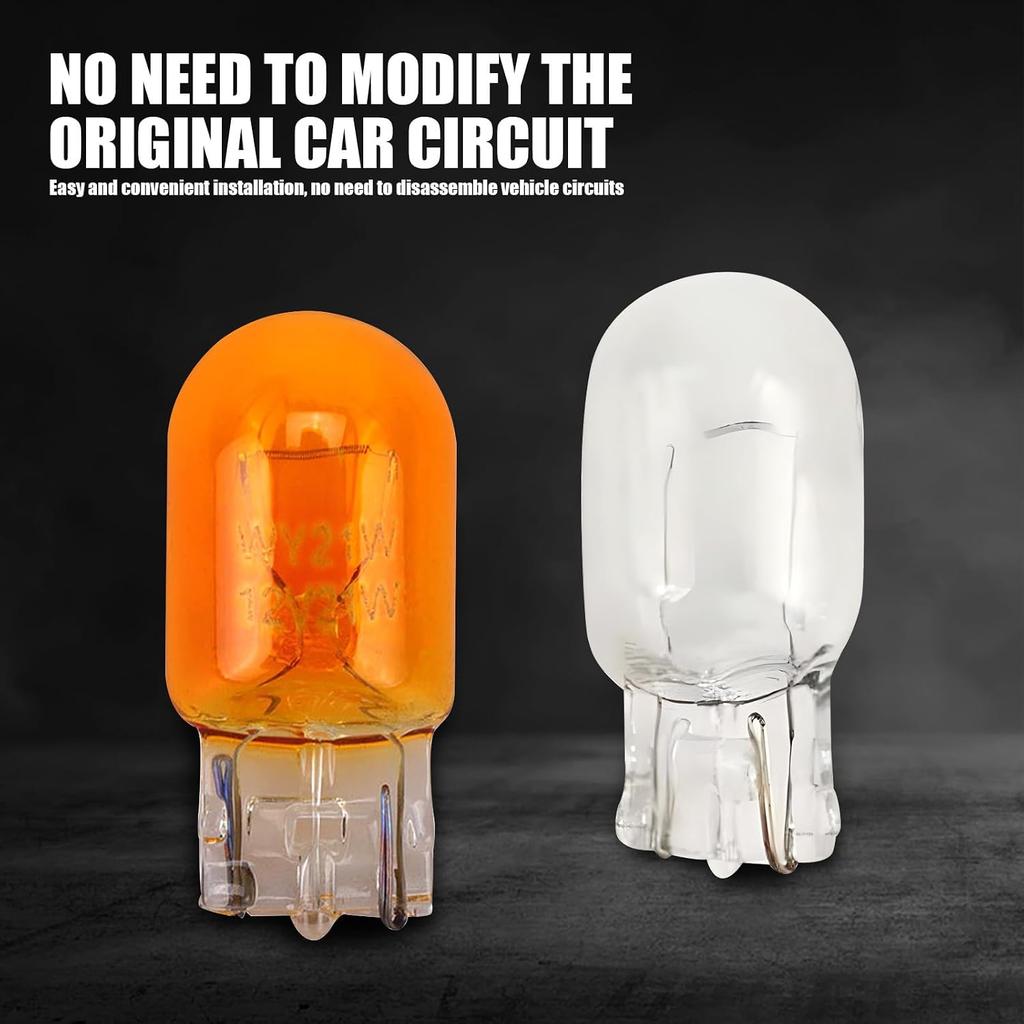10 PCS Brake Light Bulb, T20 Automotive Miniature Bulb, Daytime Running Light, Turn Signal Light Replacement, Universal for Cars, Trucks, SUV (Yellow