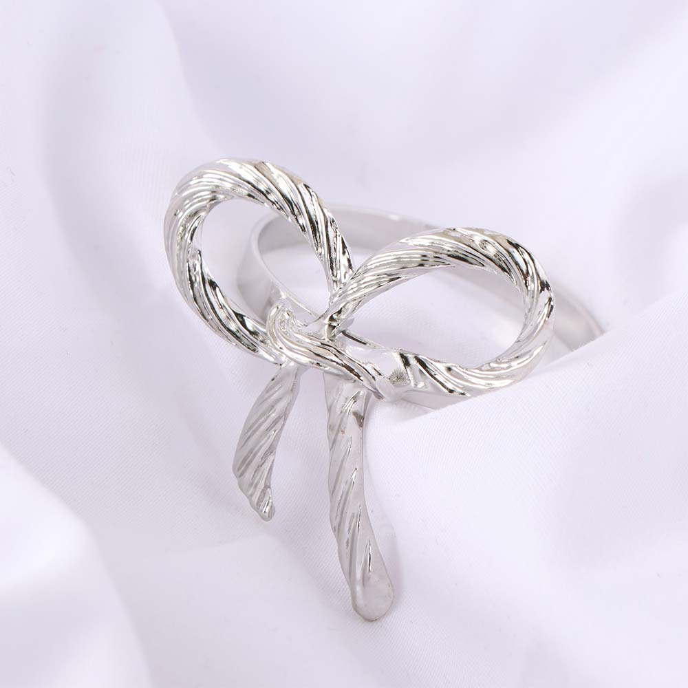 6 Pieces Elegant Bow Knot Napkin Rings Zinc Zinc Zinc Alloy Napkin Buckle  Festive Occasions