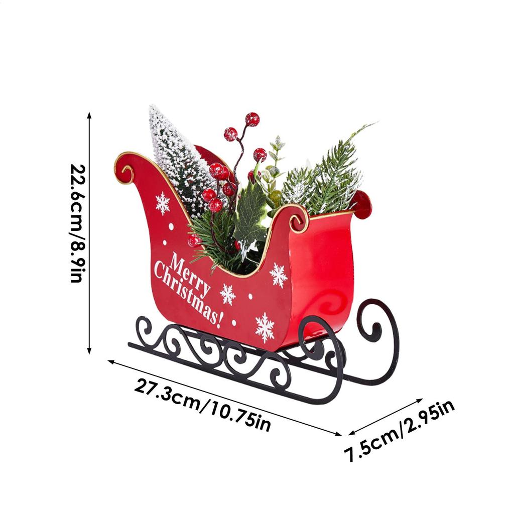 Mini Kerstslee Ornament 3D Uitgehold Bobslee Decoraties IJzeren Kerstslee Decoratie Voor Vakantiefeest