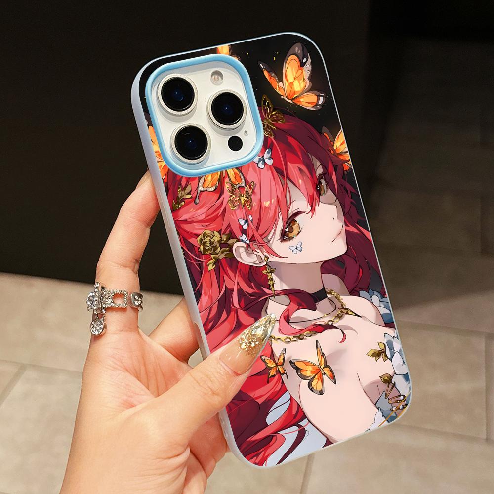 HSR Himeko Jelly Double layer Light Blue Mobile Phone Case for iPhone 17 16 15 14 13 12 11 Air Pro Max Plus Protective