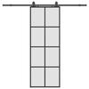 VidaXL Sliding Door Hardware Kit Black 76x205 Cm ESG Glass, Interior Door, Interior Barn Door, Door 3375943