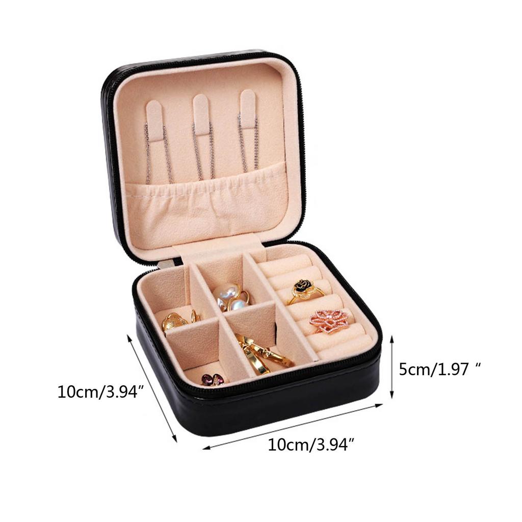 Jewelry Box PU Leathers Small Portable Travel Organizer Display Storage Holder Boxes for Rings Earrings Necklacets Gift