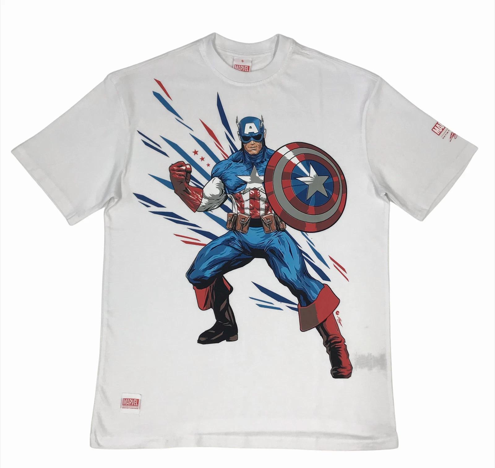 Addict X Marvel Shogun Captain America Print White T-Shirt 2XL