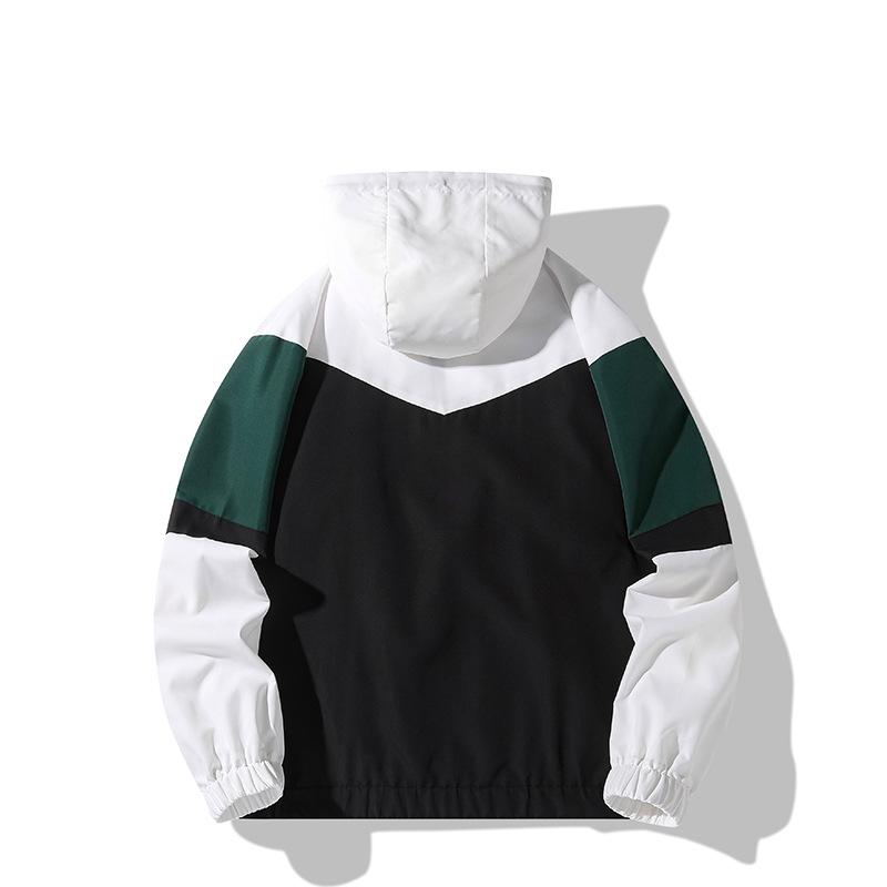 Men's Spring and Autumn Jacket, Casual Sports Hooded Thin Windbreaker, Korean Version Baseball Jacket