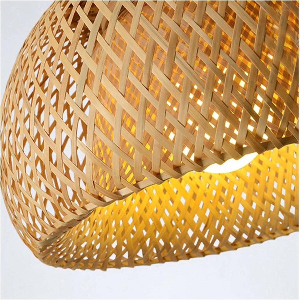 IRALAN Bamboo Chandelier LED Lustre Hanging Lamp Handmade Rattan Pendant Light Fixture Weaving Home Living Bed Room Decor