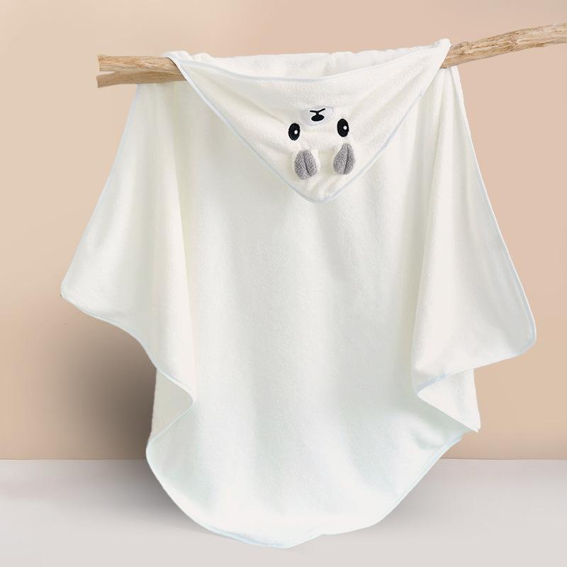 

Детское банное полотенце оптом Коралловый бархат Накидка с капюшоном Детский плащ Мультяшное абсорбирующее детское одеяло Банное полотенце 105x105 белый