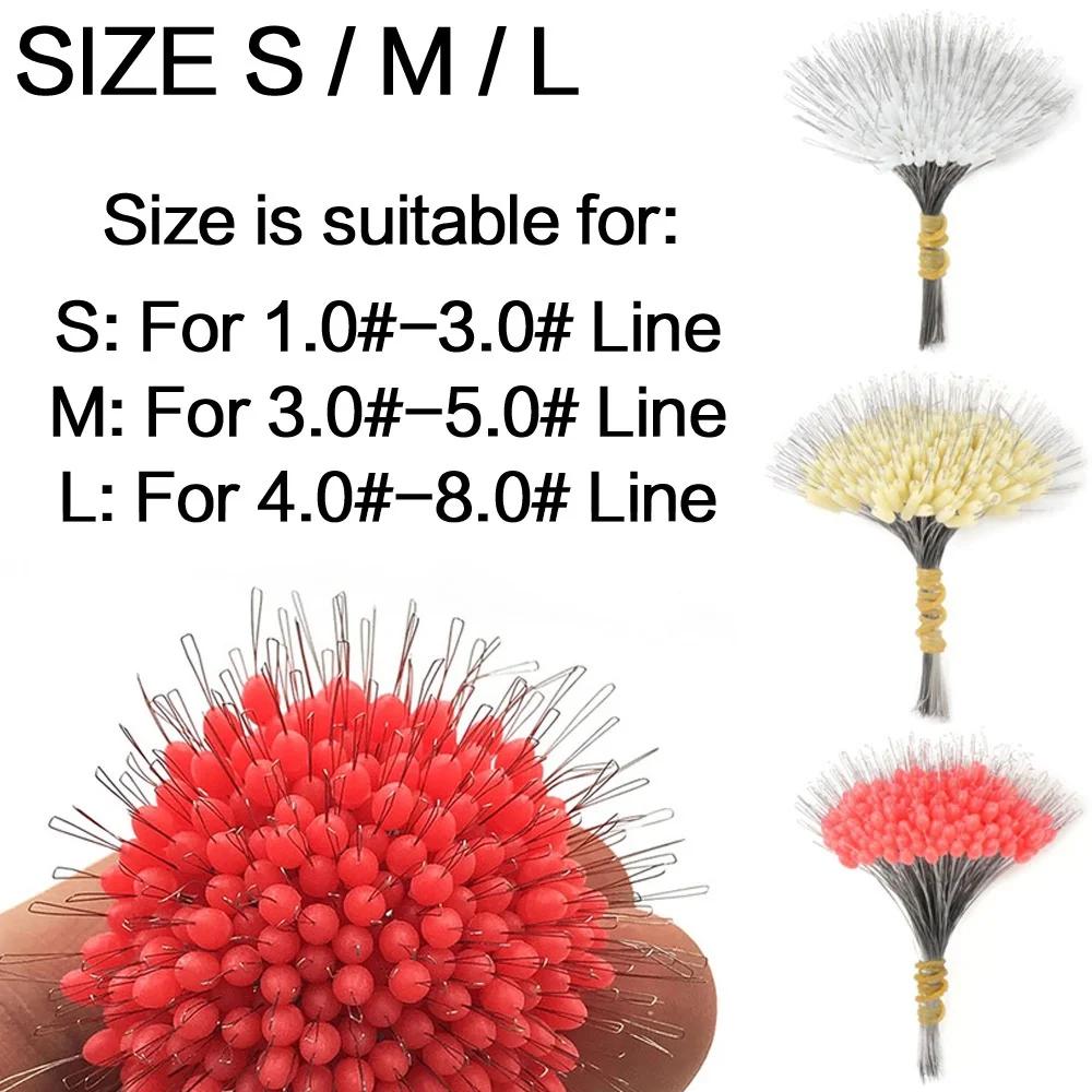 300Pcs Silicon Space Bean Fishing Float Resistant Anti-Strand Fish Line Spacebean Fishing Tackle Accessories