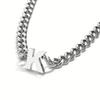 Hip Hop Stainless Steel Cuban Link 26 Letter Pendant Men's Necklace