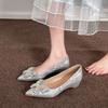 Champagne Crystal High Heels - Comfortable Bridal & Bridesmaid Shoes with Inner Lift