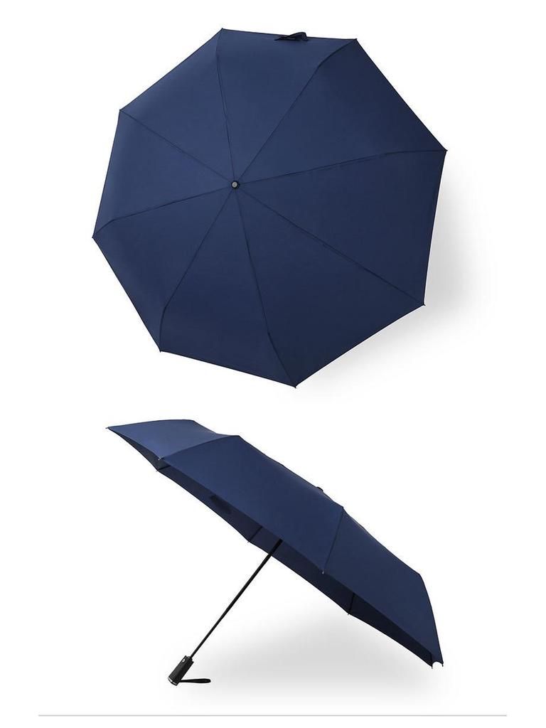 PARACHASE 135cm Super Large Automatic 3-Fold Umbrella, Flat Handle, Korean Style, Business Umbrella for Men
