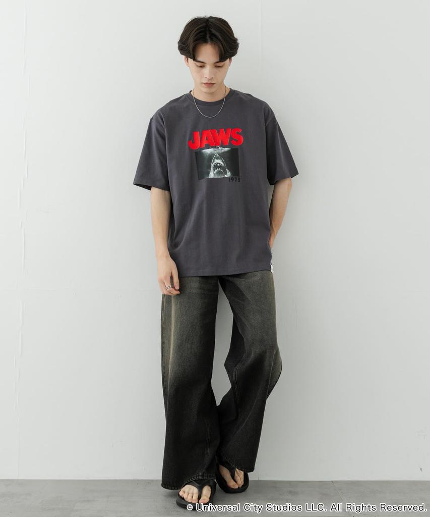 Sense of Place Men's Custom JAWS Print T-Shirt, Size B, AAA5-11B128, Charcoal, Medium