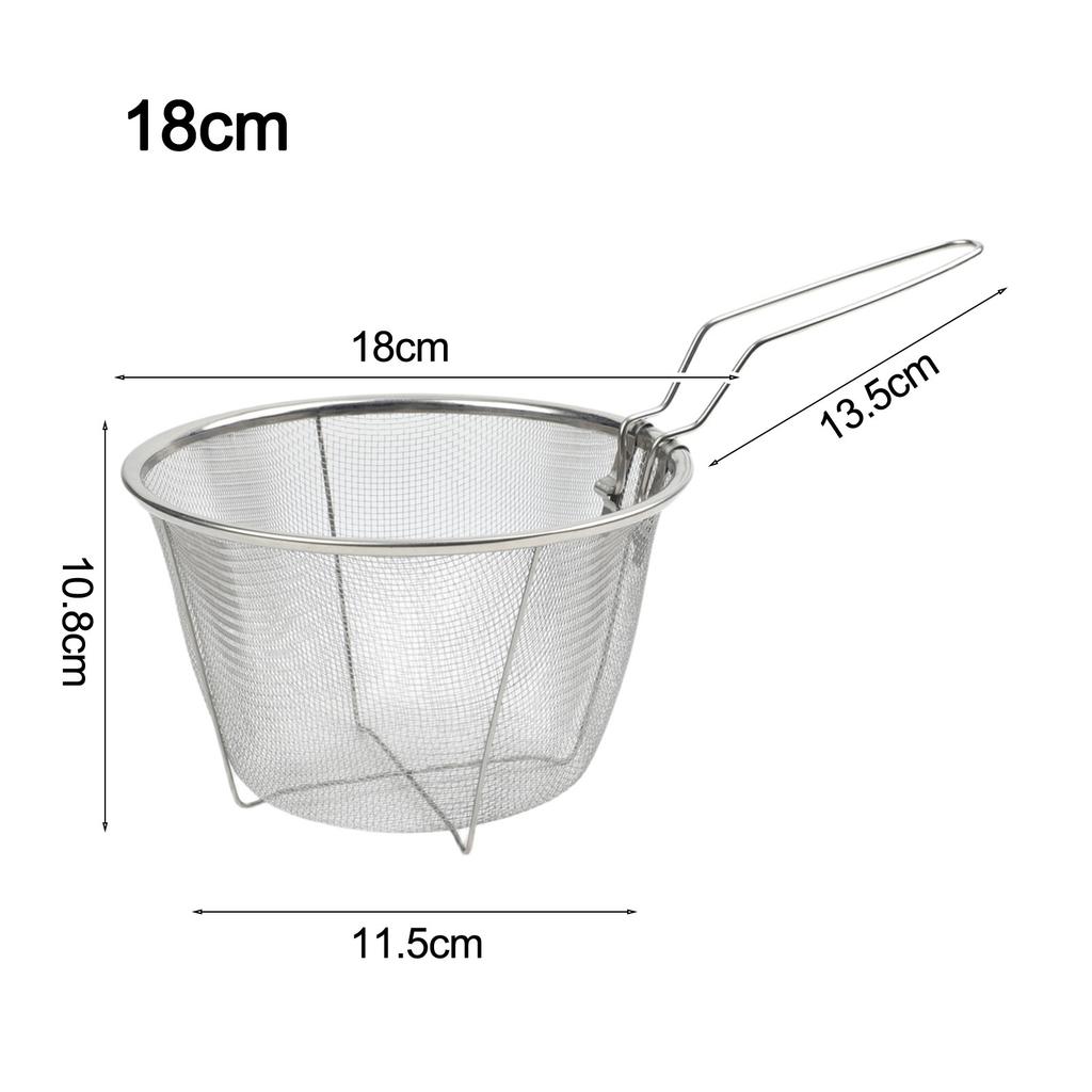 Convenient NonStick Fry Strainer Basket for Safe Draining and For Easy Handling