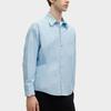 Fila Solid Woven Fashion Casual Long Sleeve Shirt Unisex Shirts Bian-Blue F11U415401F-BU