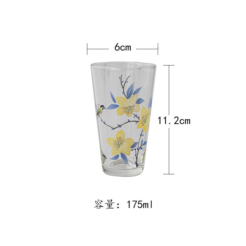 

175ml Hand Painted Lily Glass Teacup Aesthetic Tea Bowl Mug Tea-tasting Fragrance Cup Jianzhan Master Cups Tea Items Collection