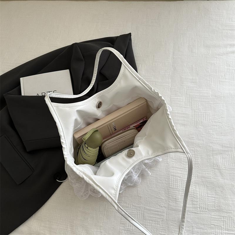 Niche design tote bag summer leisure vacation fairy lace mesh underarm shoulder portable women's bag large capacity