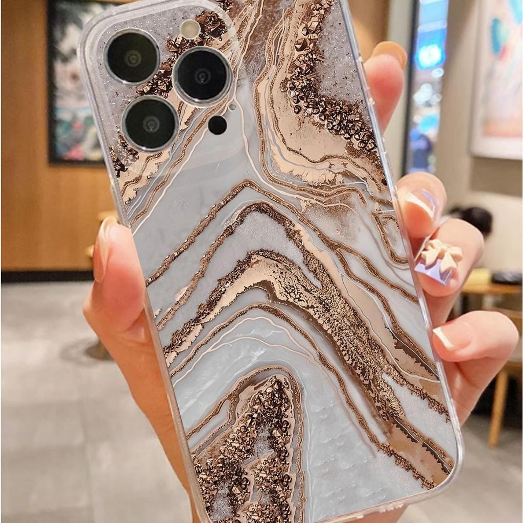 Golden Sand Water-Resistant Clear Case for iPhone 14-17 Pro Max