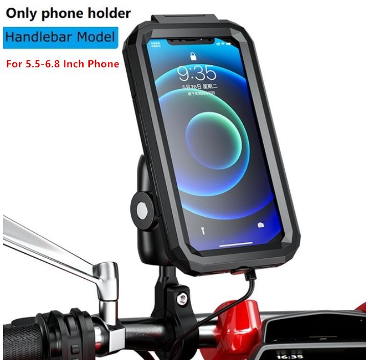 Motorcycle Phone Mount Holder Waterproof Cellphone Case Stand Support 5.5"-6.8