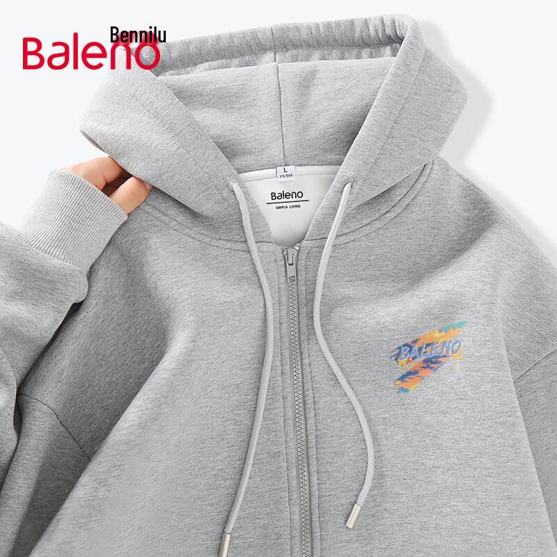 Baleno Men's American Casual Heavyweight Hooded Cardigan Sweatshirt