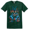 Lucario T-Shirt Neongelb Blaue Aura Kämpfer Anime Grafikkunst Unisex T-Shirt Cooles Geschenk