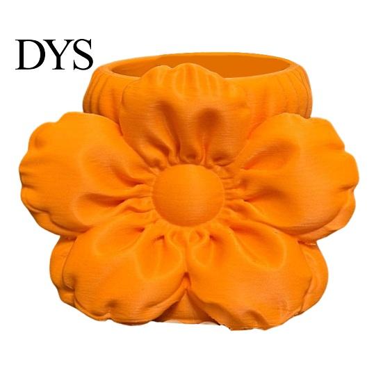 Soft Satin Flower Pen Cup Holder, Petal Design Desk Organizer, Durable Desktop Decoration for Home Office PLA Storage Container, School Supplies
