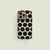 Luxury Clmj Polka-dotted Black Phone Case for iPhone 16 15 14 13 12 11 Pro Max Plus Magnetic Double-layer Back Cover