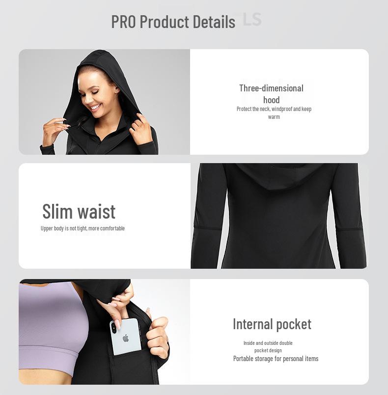 Women's Air Layer Hooded Jacket & Casual Loose Sportswear Set