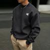 Felpa Casual Girocollo con Fondo a Costine e Fodera Interna Morbida in Pile—Elegante Pullover da Uomo per l'Outdoor