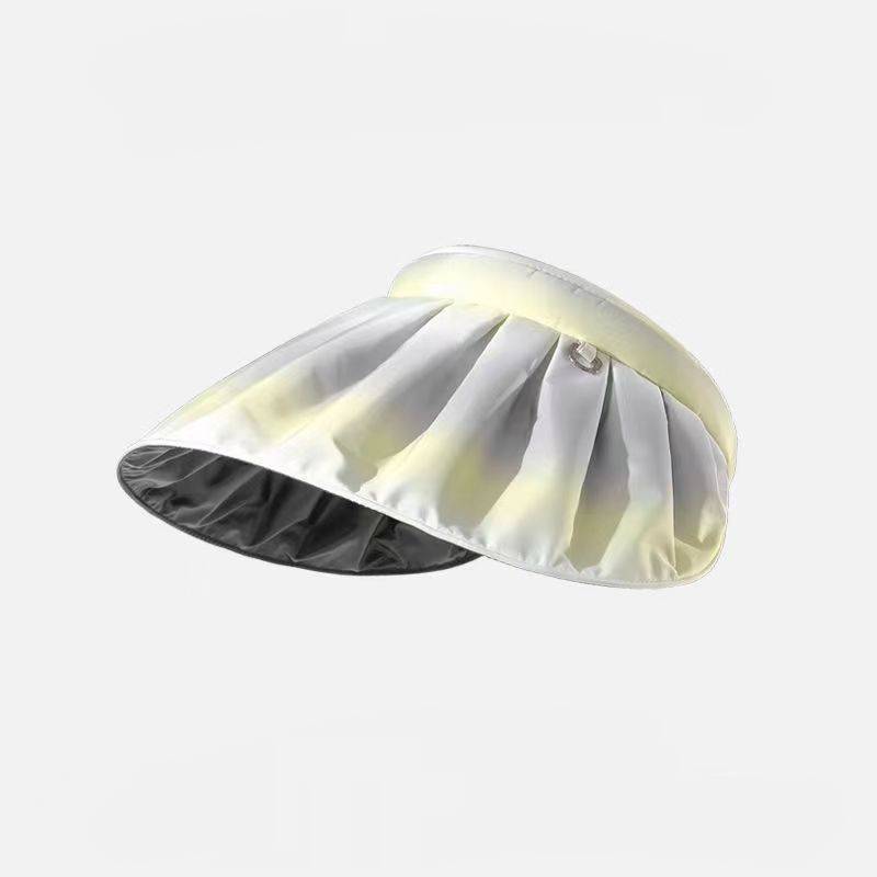 New Gradient Color Shell Hat Women's Summer Uv Protection Black Glue Headband Sun Hat Fashion Open Top Visor