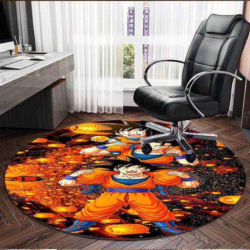 DRAGON BALL Print Round Rug, Washable Floor Carpet, For Entryway Dorm Laundry Room Office Study, Home Decor Birthday Christmas Gift