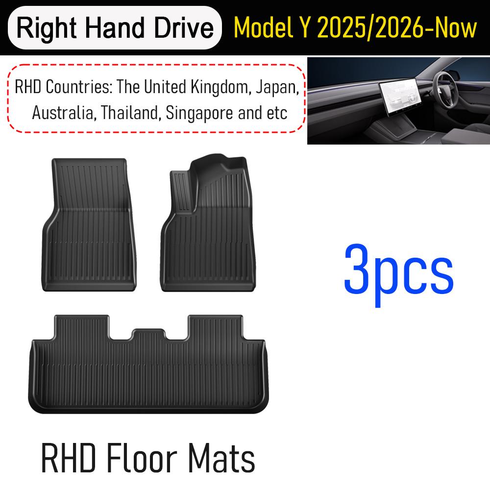 For 2025 2026 Tesla Model Y Juniper Premium Performance Floor Mats Trunk Mats Cargo Liners Seat Back Cover Protector Accessories