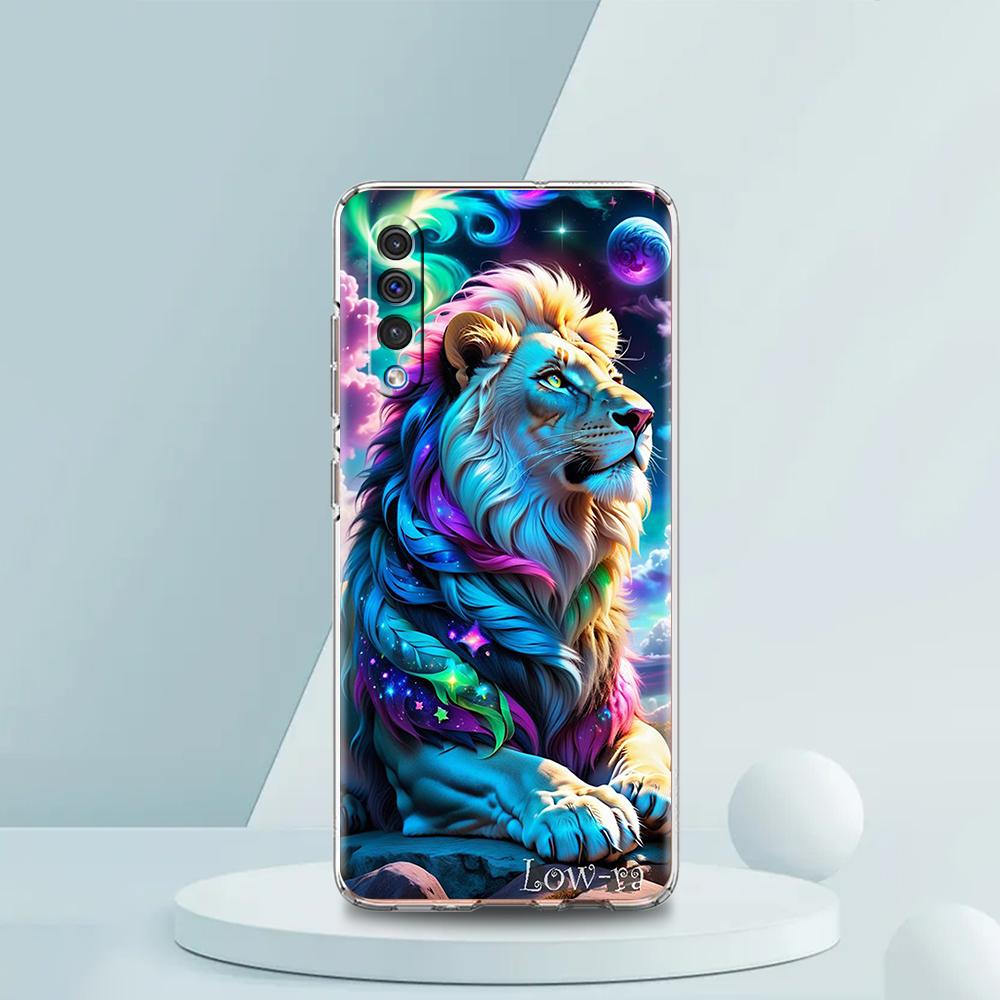 Colorful Lion Transparent Phone Case for Samsung Galaxy A16 A14 A12 A22 A24 A42 A02 A03S A06 A50 A70 A20 A30 A40 Soft Cover Bags
