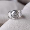 Adjustable Open Ring Men Women Sterling Vintage Ethnic Style With Lucky Ingot Motif Retro Geometric Design