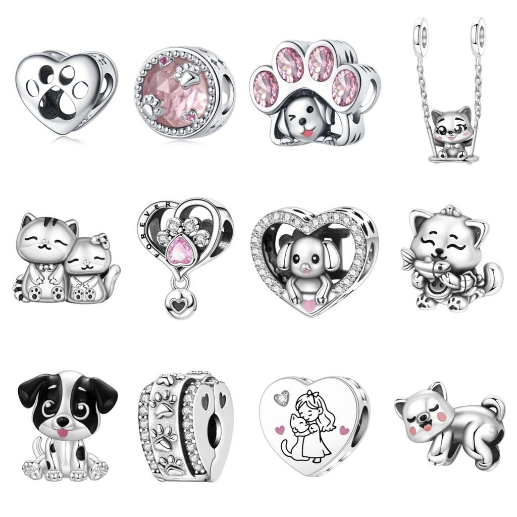 Cute Cat Paw Puppy Heart Beaded Bracelet DIY Jewelry Accessories Charm