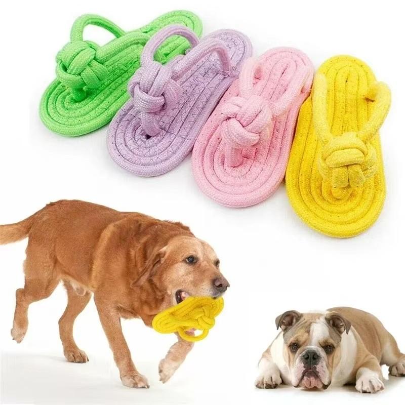 Hundekauspielzeug Baumwollpantoffel Seilspielzeug für kleine große Hunde Haustier Zähne Training Molare Spielzeuge Interaktives Hundespielzeug Hundezubehör