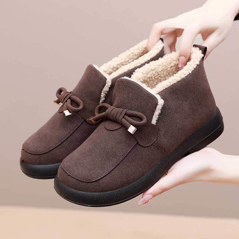 Cotton shoes women's Korean version Doudou shoes short snow boots four seasons warm Mao Mao shoes soft sole non-slip