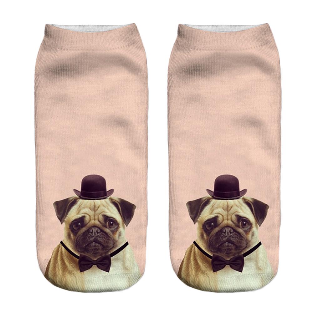 Popular Funny Unisex Short Socks 3D Dog Printed Anklet Socks Casual Socks