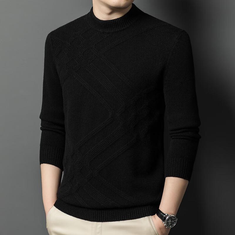 Firstview Men's Winter Thick Wool Crew Neck Sweater