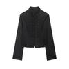 2026 Spring New European and American Cross-border Women's Clothing Street Fashion Retro Stand-up Collar Buckle Short Jacket W039 8070