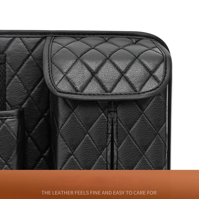 Car Back Seat Storage Bag Holder Universal Leather Auto Backseat Hanging Organizer Tissue Water Cup Towel Mobile Phone Pockets