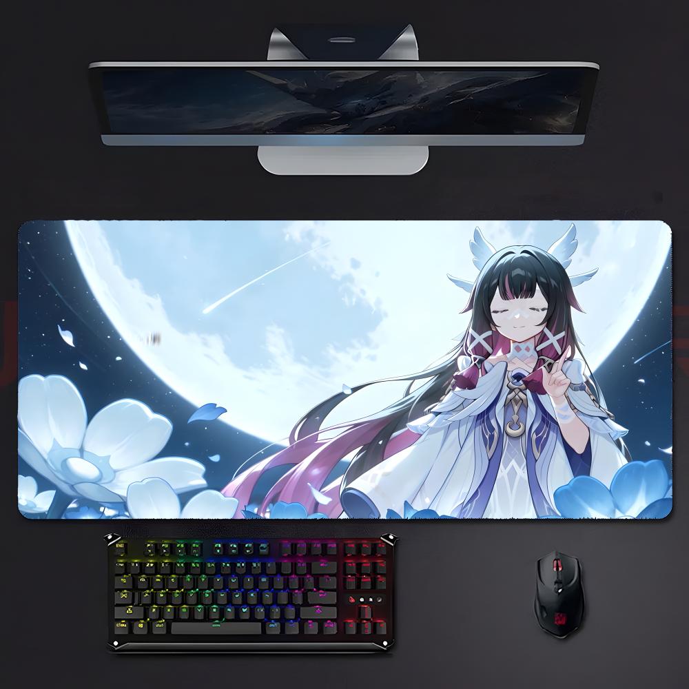 Genshin Impact Game Mysterious Ggenshin Impact Mouse Pad Large Gaming Mousepad With Stitched Edges Thickened Desk Mat Pc